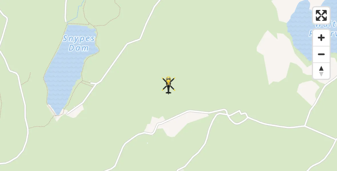 Flight path map showing Police Helicopter route from Neilston to Neilston