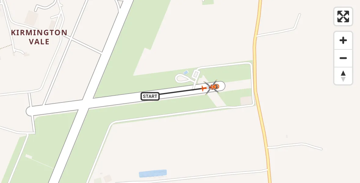 Flight path map showing Coastguard Helicopter route from Humberside Airport to Humberside Airport