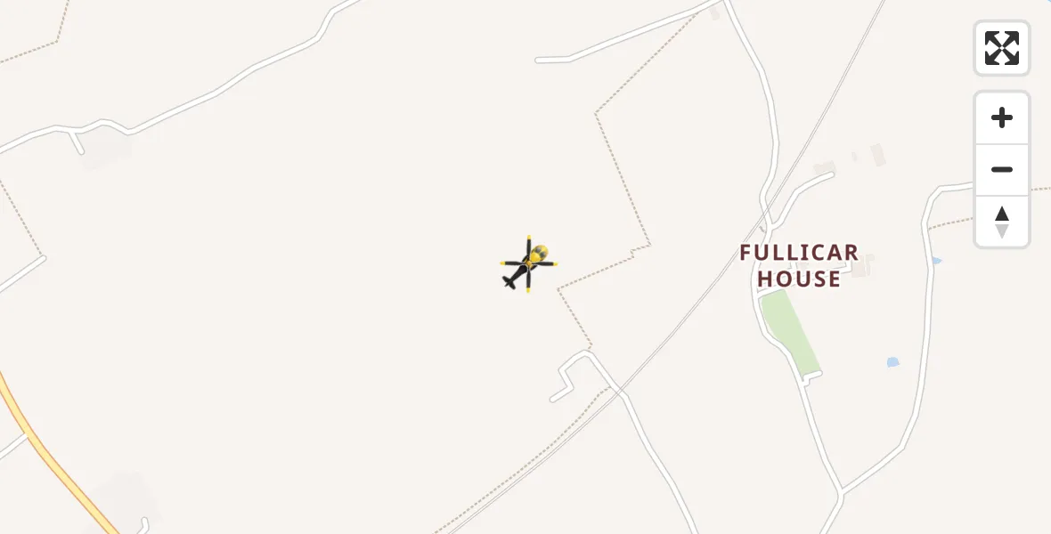 Flight path map showing Police Helicopter route from Brompton to Brompton