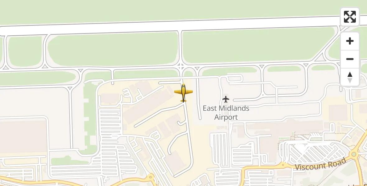 Routekaart van de vlucht: Police Aircraft to East Midlands Airport