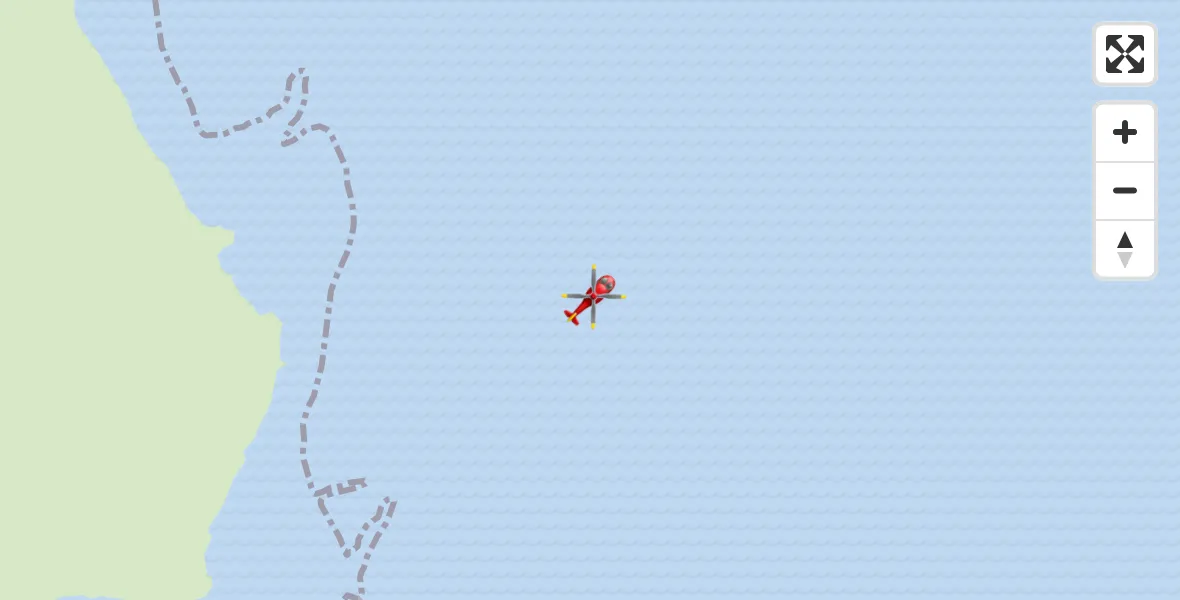 Flight path map showing Air Ambulance Helicopter route from Inner Seas to Inner Seas
