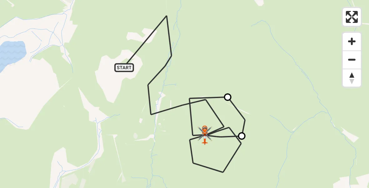 Flight path map showing Coastguard Helicopter route from St. Breward to St. Breward