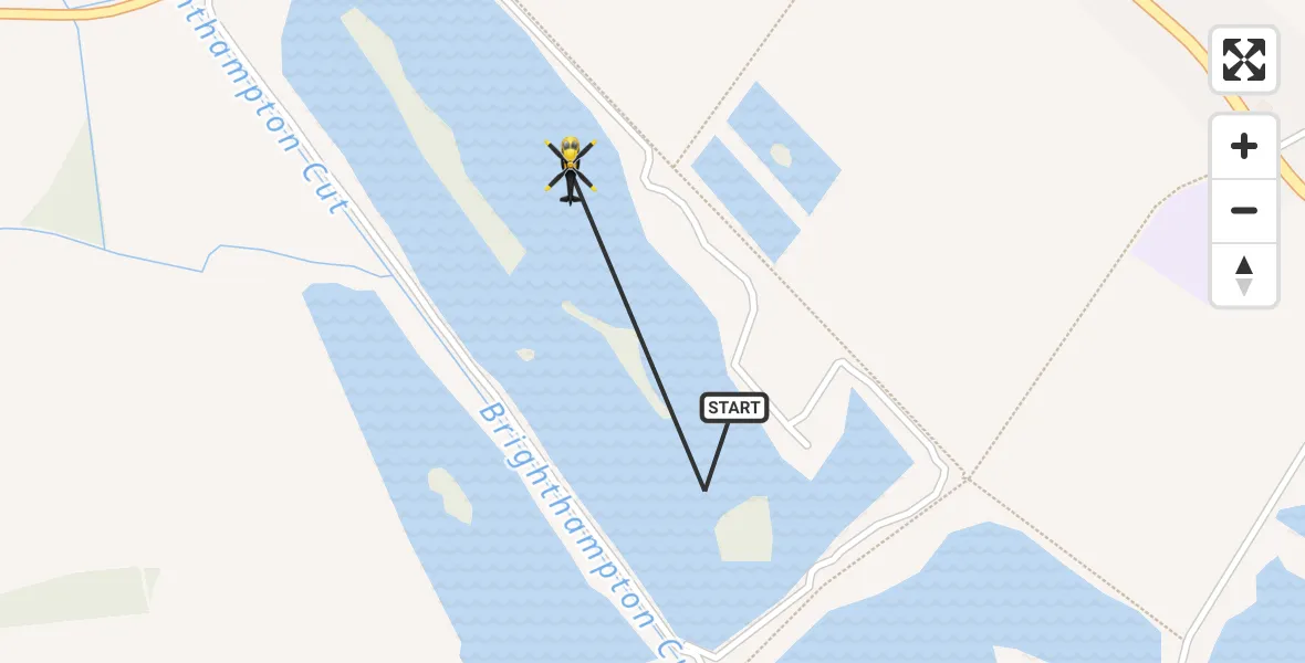 Flight path map showing Police Helicopter route from Standlake to Standlake