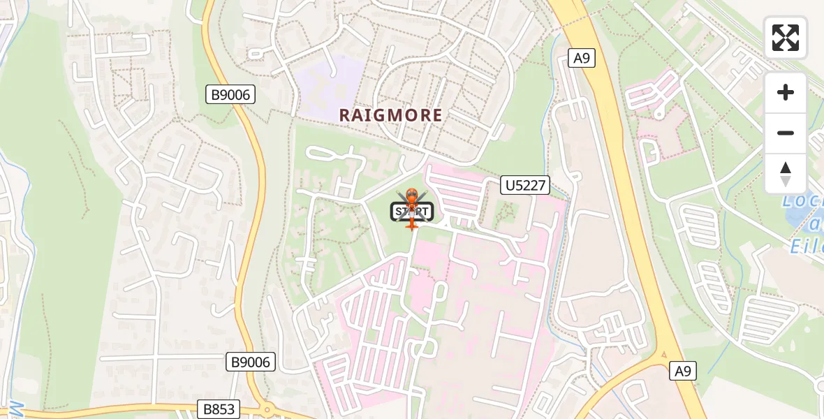 Flight path map showing Coastguard Helicopter route from Inverness to Inverness