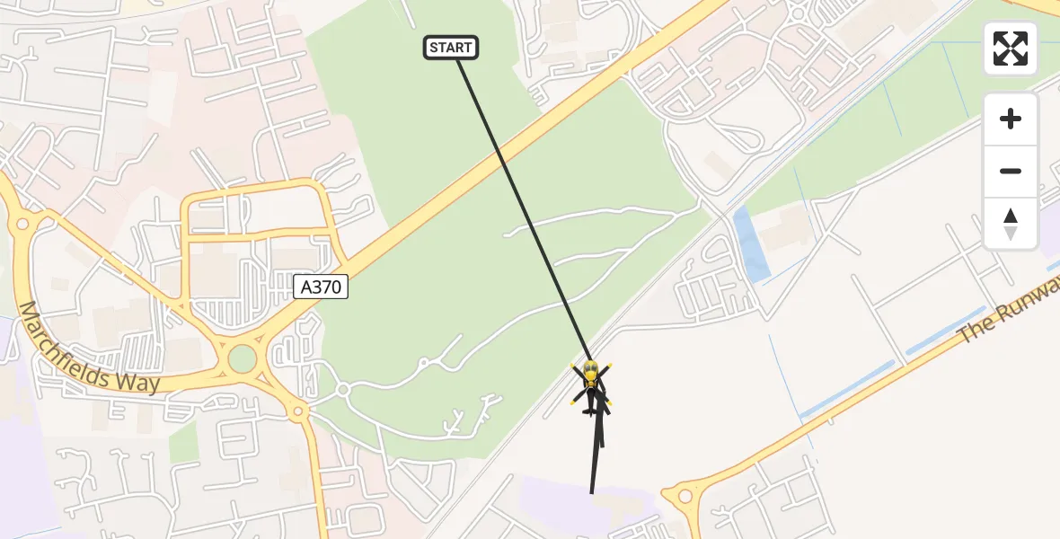 Flight path map showing Police Helicopter route from Weston-super-Mare to Weston-super-Mare