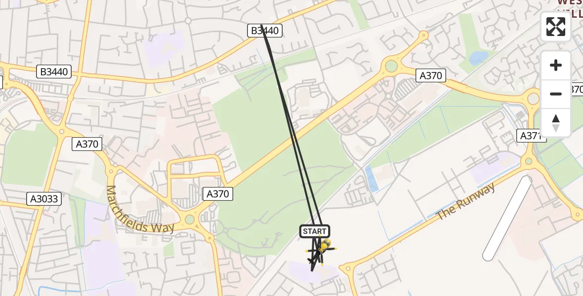 Routekaart van de vlucht: Police Helicopter to Weston-super-Mare