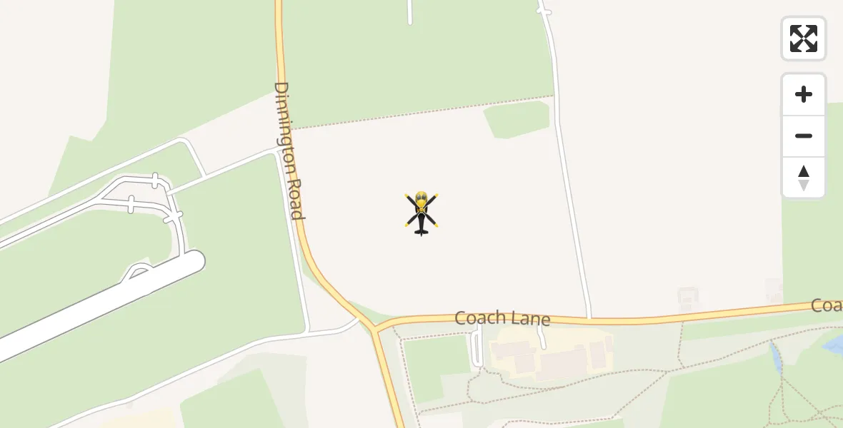 Routekaart van de vlucht: Police Helicopter to Newcastle International Airport, Coach Lane