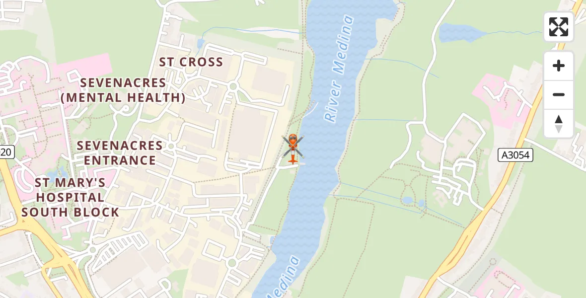 Flight path map showing Coastguard Helicopter route from Newport to Newport