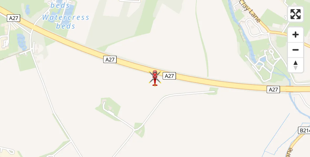 Routekaart van de vlucht: Air Ambulance Helicopter to Westbourne, A27