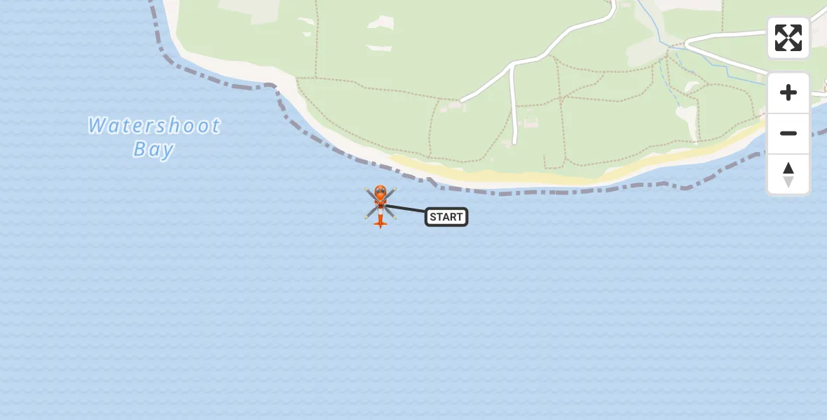 Flight path map showing Coastguard Helicopter route from Niton to Niton