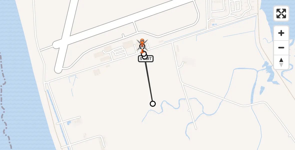 Flight path map showing Coastguard Helicopter route from Caernarfon Airport to Caernarfon Airport
