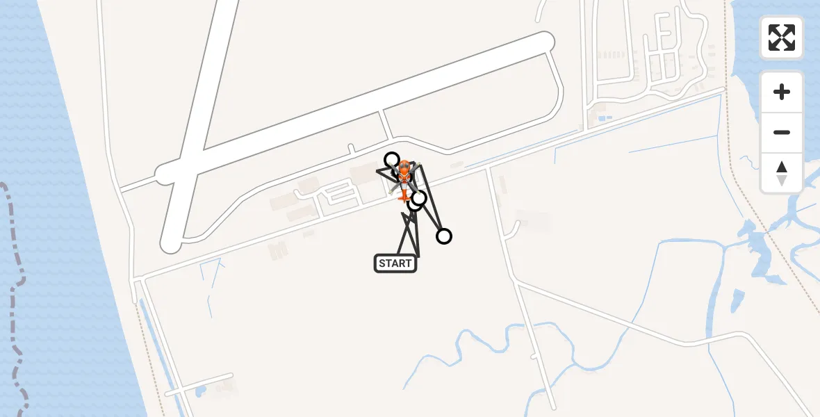 Flight path map showing Coastguard Helicopter route from Caernarfon Airport to Caernarfon Airport
