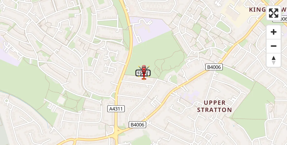 Flight path map showing Air Ambulance Helicopter route from Penhill to Penhill