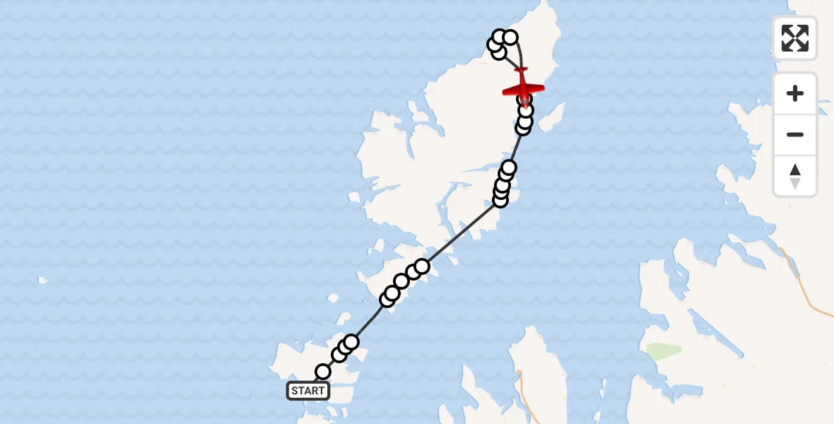 Routekaart van de vlucht: Air Ambulance Aircraft to Gabhsann bho Dheas, Clachan an Lùib