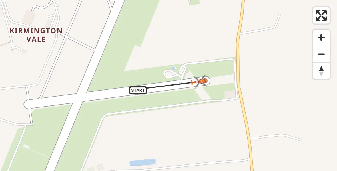 Flight path map showing Coastguard Helicopter route from Humberside Airport to Humberside Airport