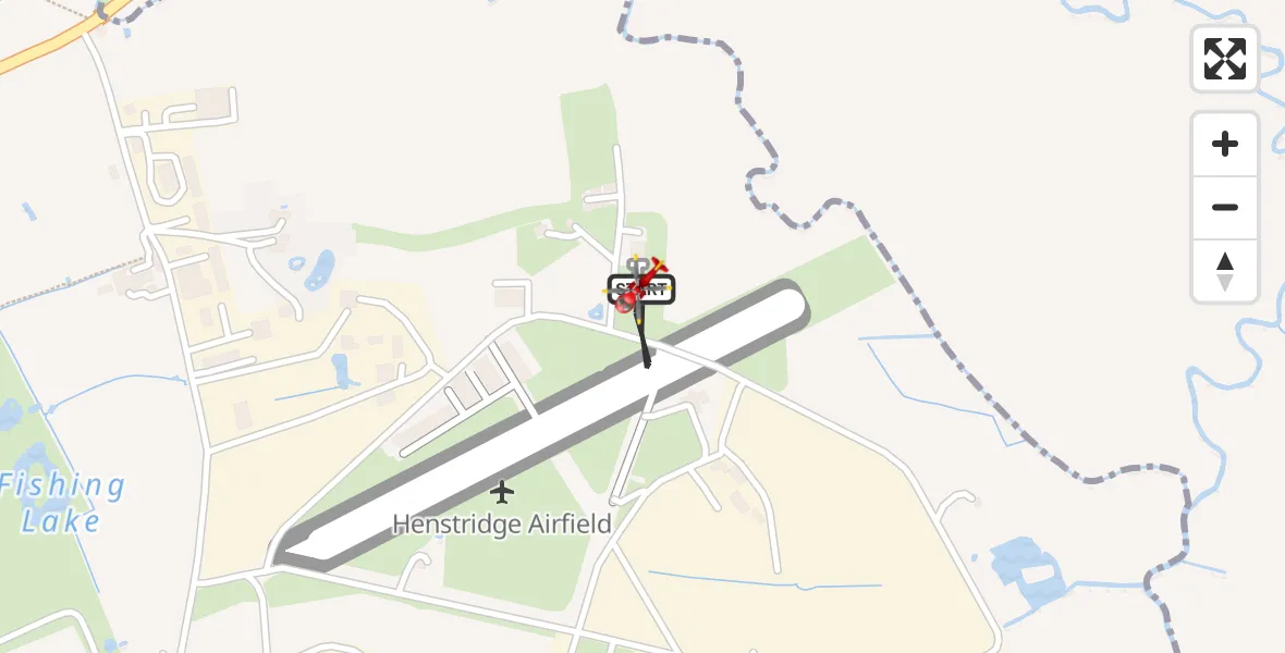 Routekaart van de vlucht: Air Ambulance Helicopter to Henstridge Airfield