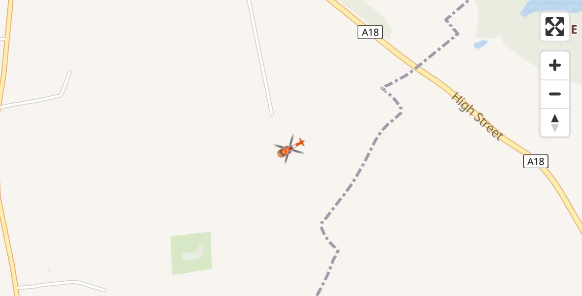 Routekaart van de vlucht: Coastguard Helicopter to Kirmington, High Street