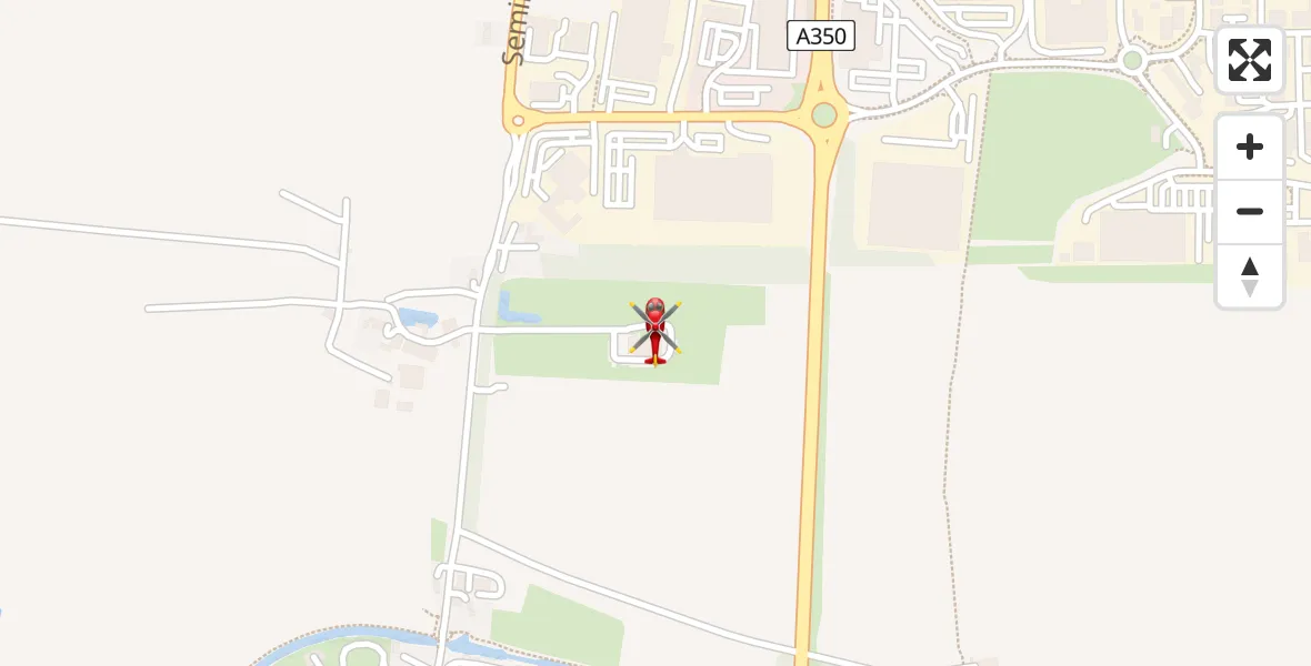 Flight path map showing Air Ambulance Helicopter route from Wiltshire Air Ambulance to Wiltshire Air Ambulance