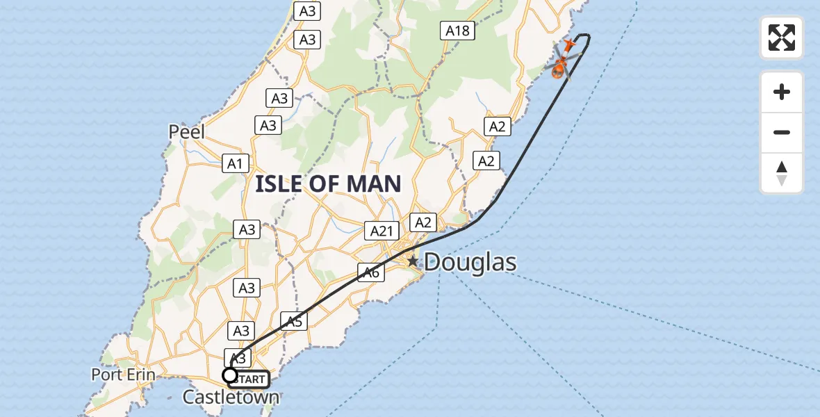 Routekaart van de vlucht: Coastguard Helicopter to Irish Sea