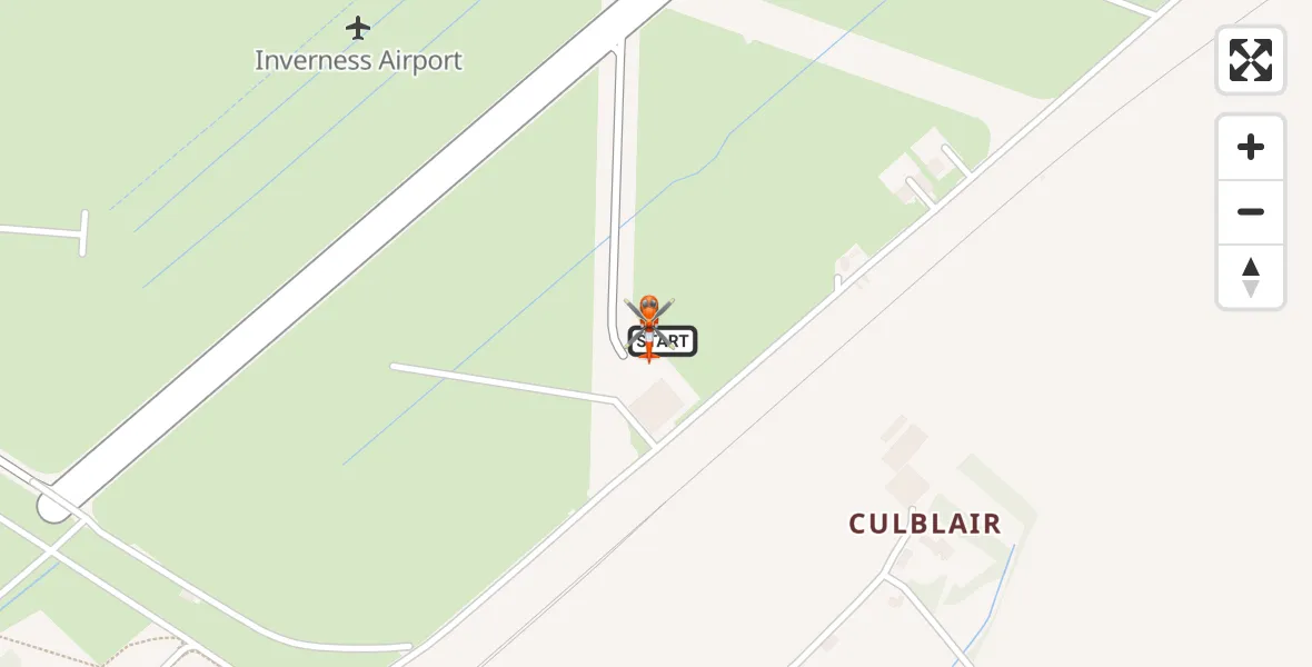 Flight path map showing Coastguard Helicopter route from Inverness Airport to Inverness Airport