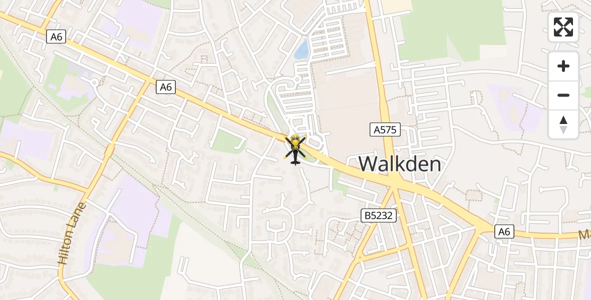Routekaart van de vlucht: Police Helicopter to Walkden, Campbell Way