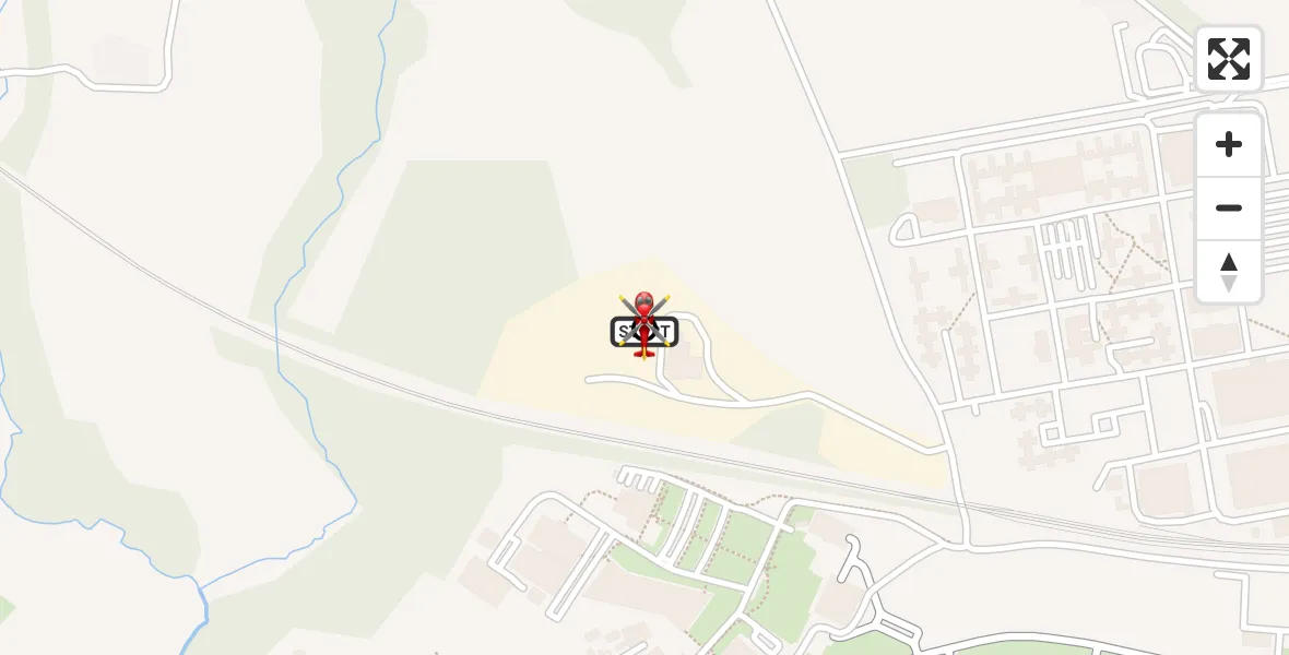 Flight path map showing Air Ambulance Helicopter route from RAF Cosford to Cosford