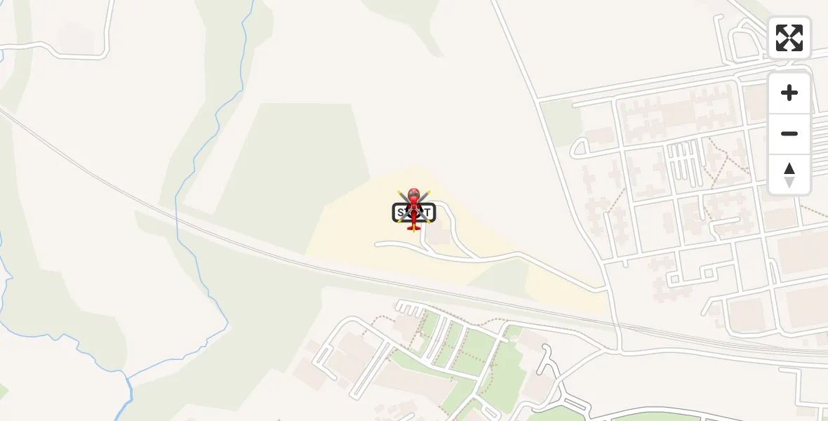 Flight path map showing Air Ambulance Helicopter route from RAF Cosford to Cosford