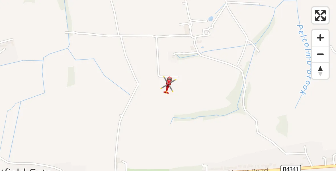 Flight path map showing Air Ambulance Helicopter route from Haverfordwest to Haverfordwest