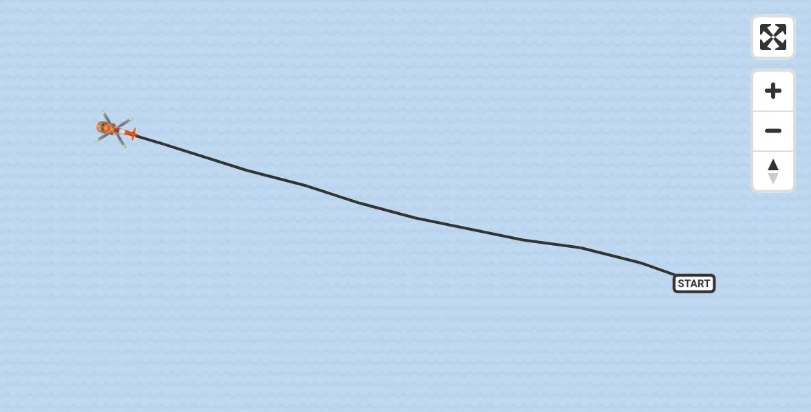 Flight path map showing Coastguard Helicopter route from Irish Sea to Irish Sea
