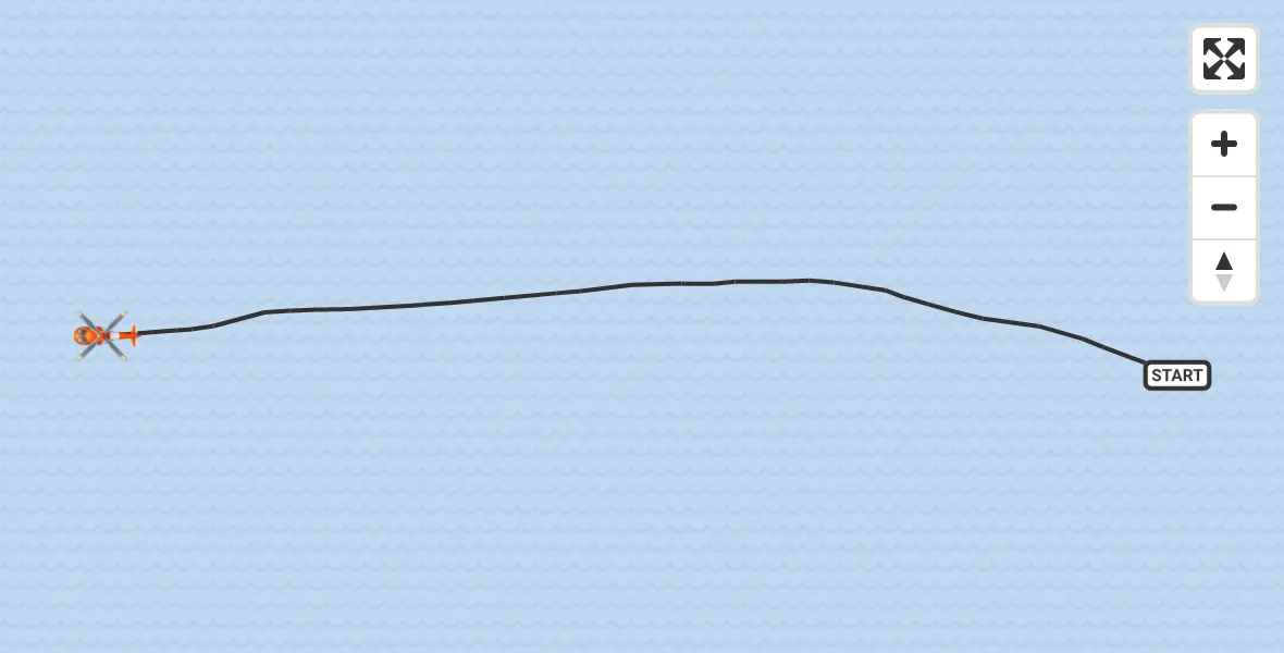 Flight path map showing Coastguard Helicopter route from Irish Sea to Irish Sea