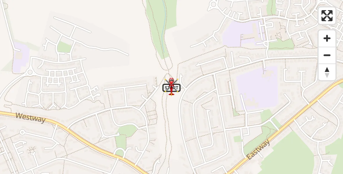 Flight path map showing Air Ambulance Helicopter route from Eastfield to Eastfield