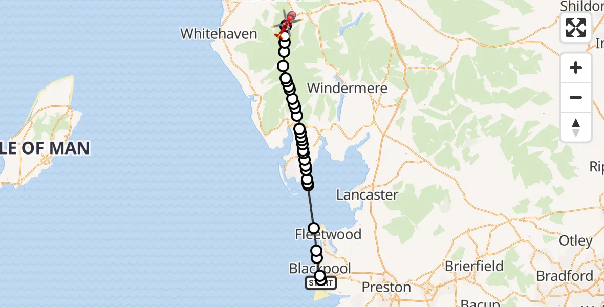 Routekaart van de vlucht: Air Ambulance Helicopter to Stair, Newlands Pass