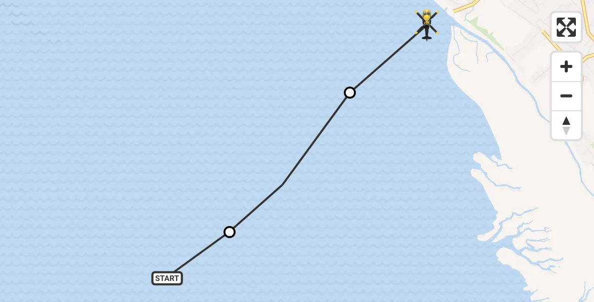 Flight path map showing Police Helicopter route from Bagillt to Heswall