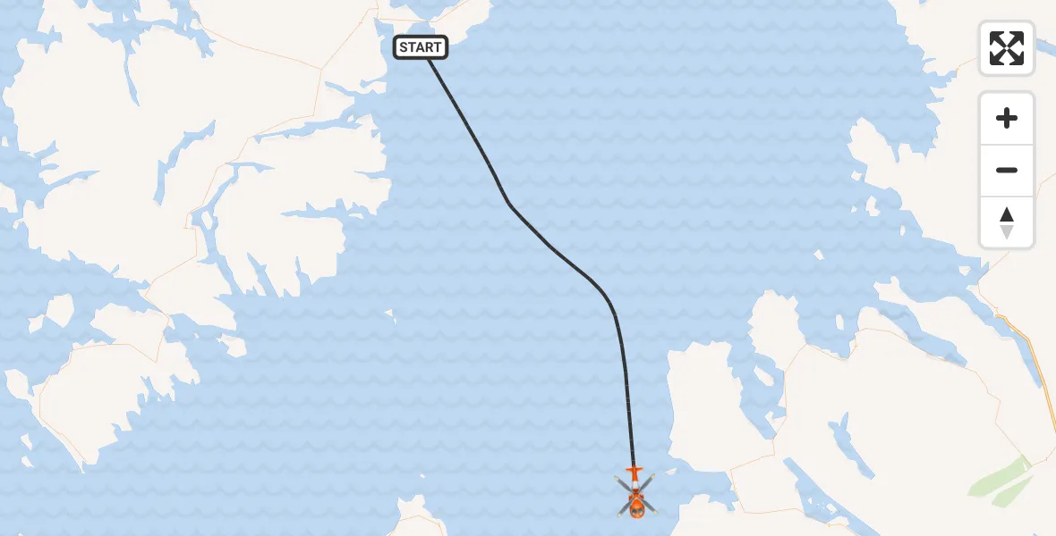 Flight path map showing Coastguard Helicopter route from Inner Seas to Inner Seas