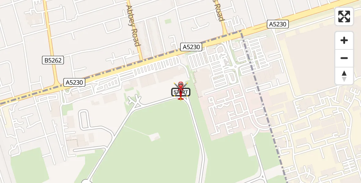 Flight path map showing Air Ambulance Helicopter route from Blackpool Airport to Blackpool Airport