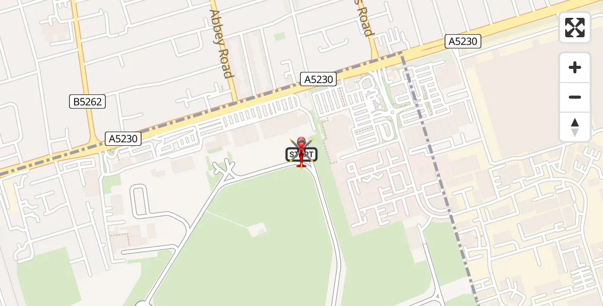 Flight path map showing Air Ambulance Helicopter route from Blackpool Airport to Blackpool Airport