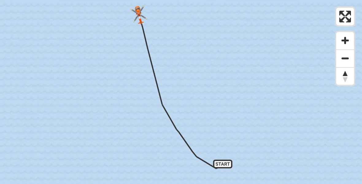 Flight path map showing Coastguard Helicopter route from English Channel to English Channel