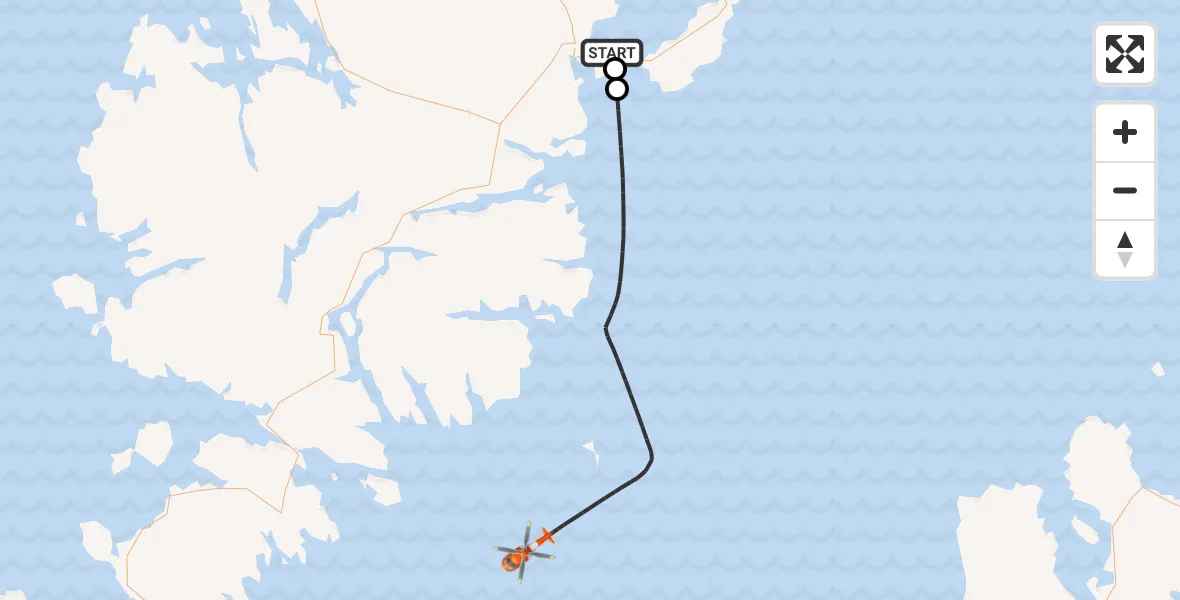 Routekaart van de vlucht: Coastguard Helicopter to Inner Seas