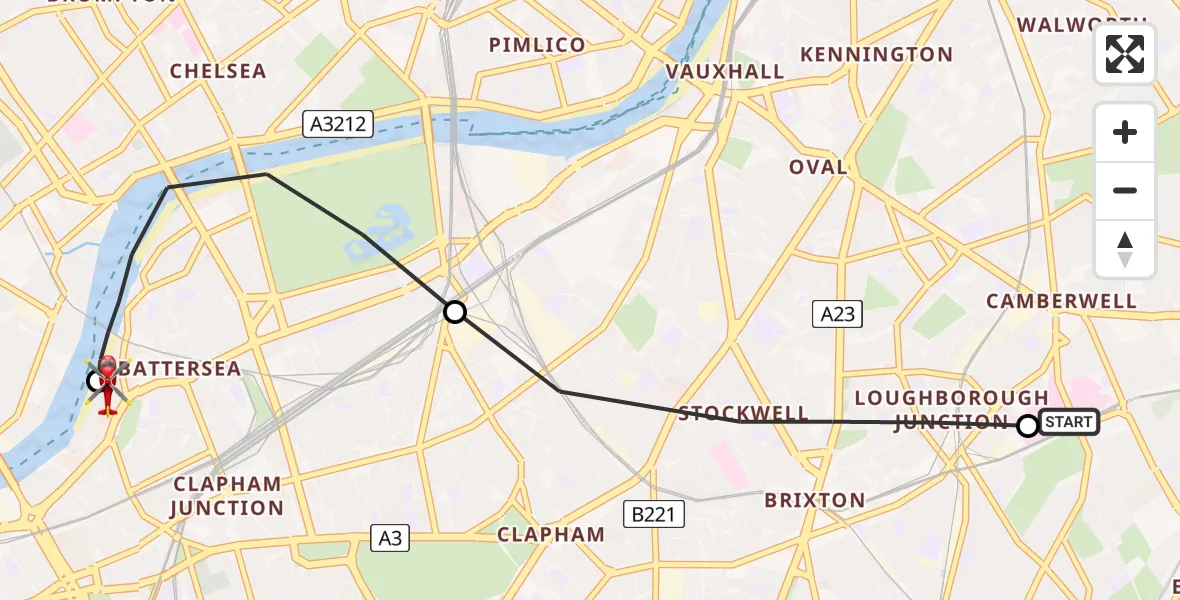 Routekaart van de vlucht: Air Ambulance Helicopter to London Heliport