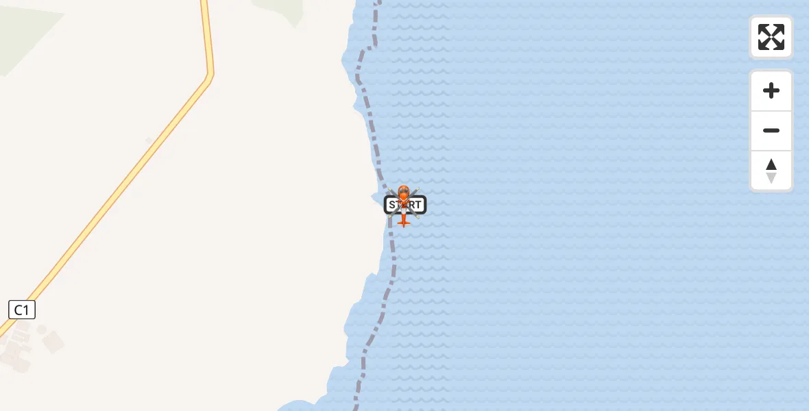 Flight path map showing Coastguard Helicopter route from Inner Seas to Inner Seas