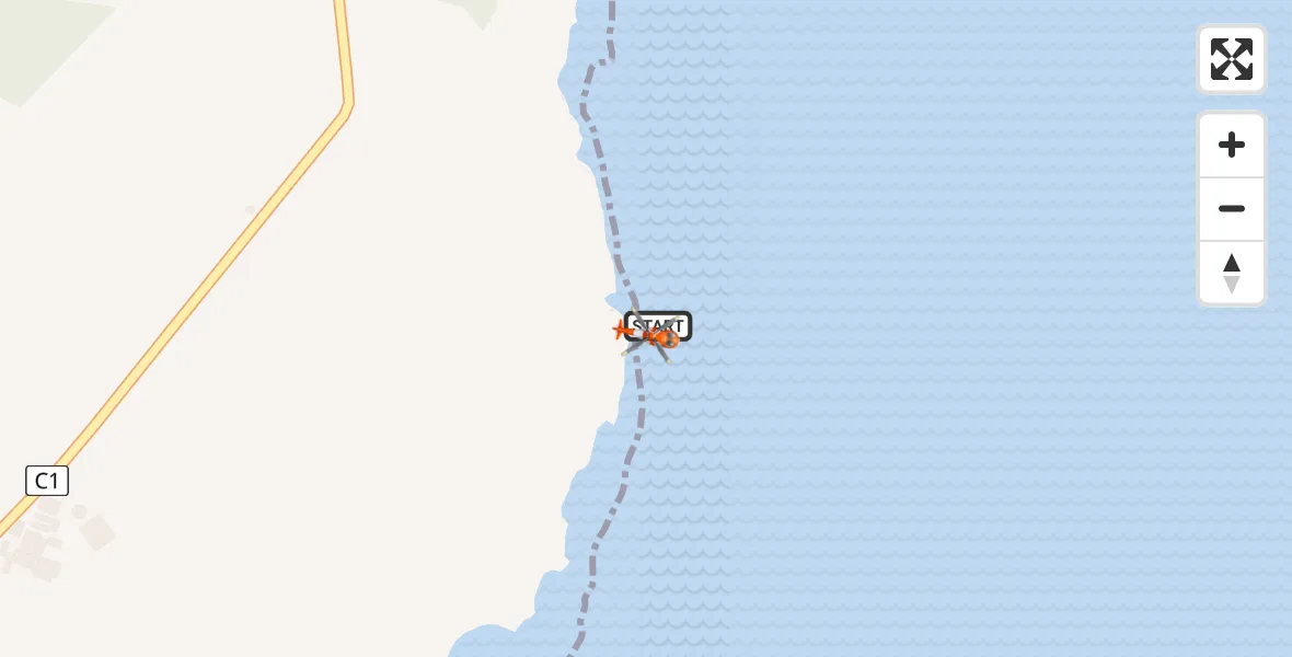 Flight path map showing Coastguard Helicopter route from Inner Seas to Inner Seas