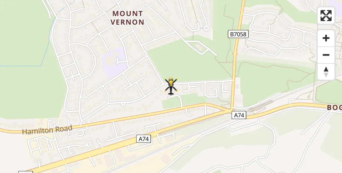 Flight route Police Helicopter Glasgow - Glasgow, 16 March 2026, 22:31