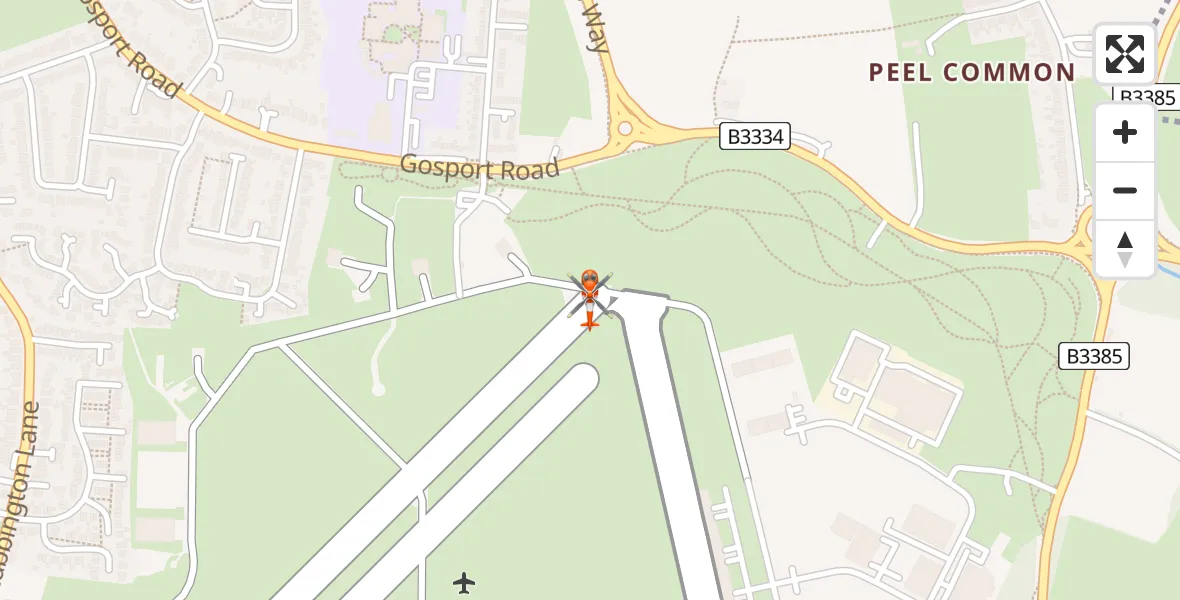 Flight path map showing Coastguard Helicopter route from Solent Airport to Solent Airport