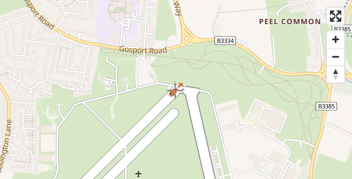 Flight path map showing Coastguard Helicopter route from Solent Airport to Solent Airport