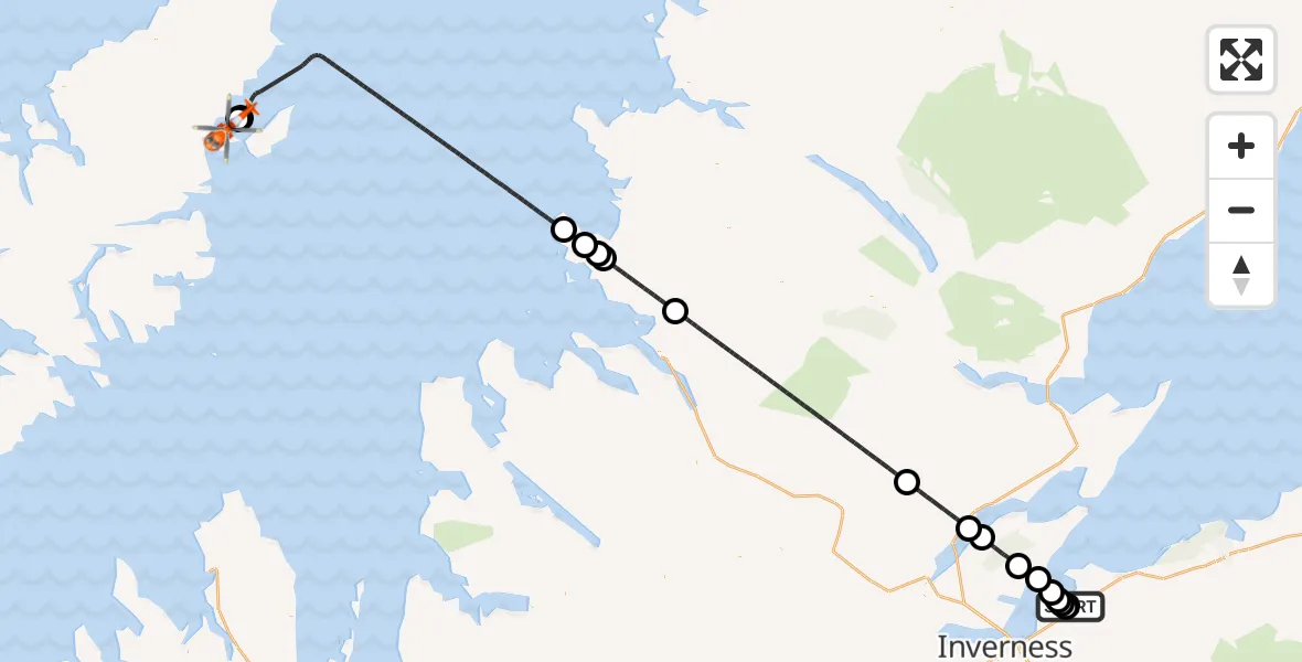 Routekaart van de vlucht: Coastguard Helicopter to Mealabost