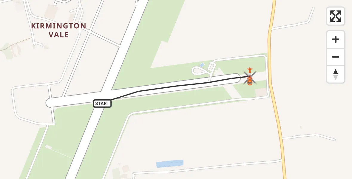 Flight path map showing Coastguard Helicopter route from Humberside Airport to Humberside Airport