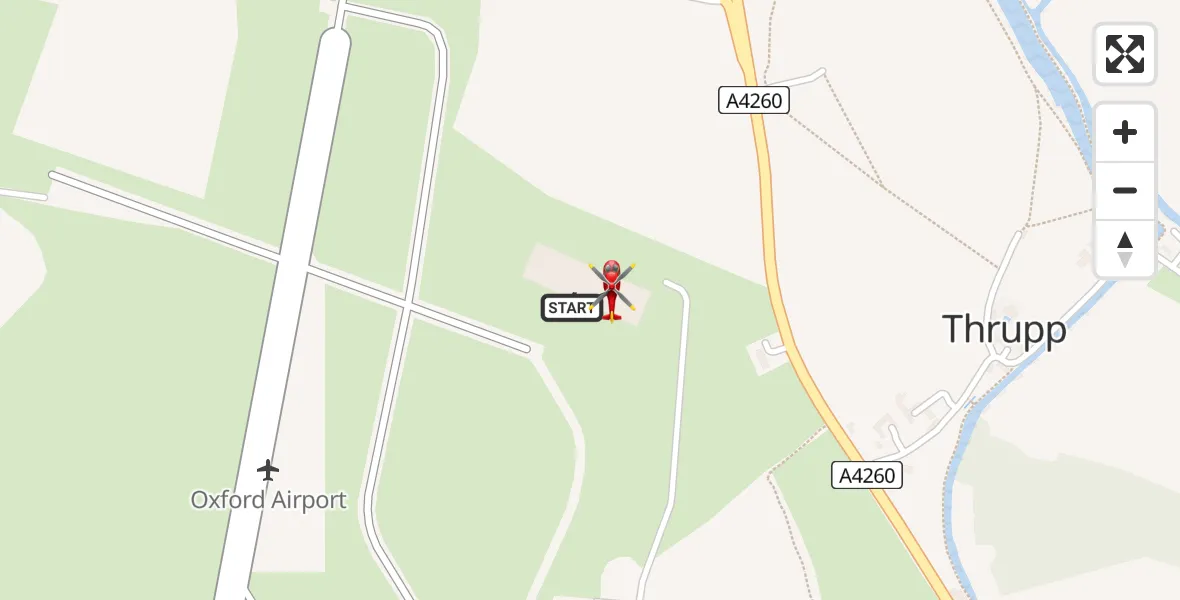Routekaart van de vlucht: Air Ambulance Helicopter to London Oxford Airport