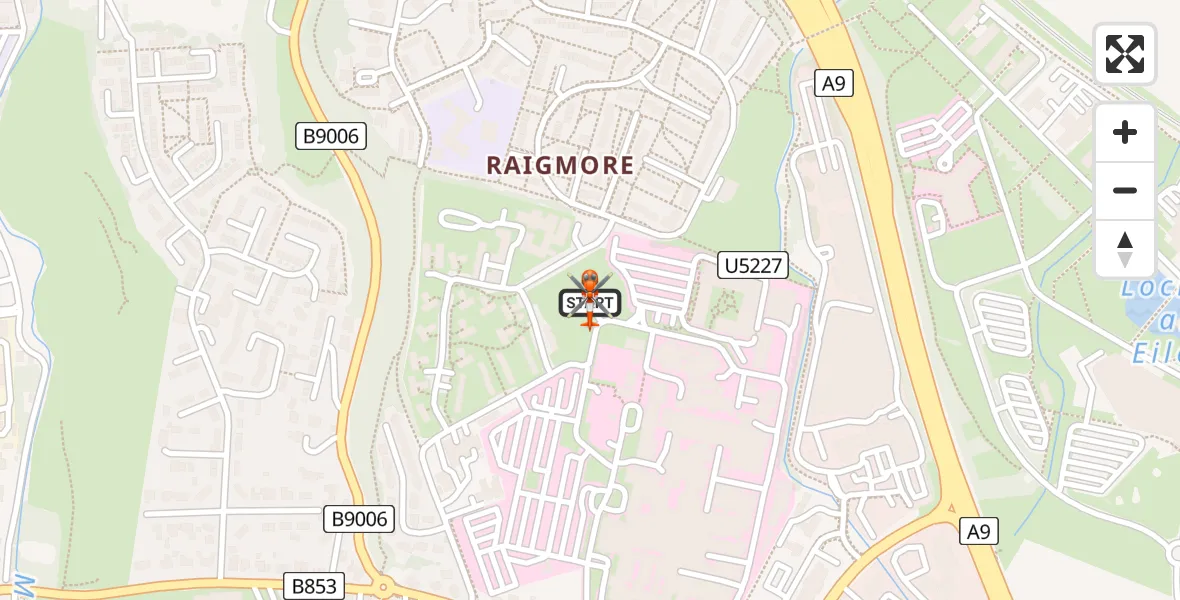 Flight path map showing Coastguard Helicopter route from Inverness to Inverness
