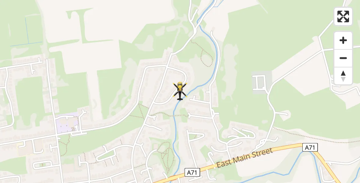 Routekaart van de vlucht: Police Helicopter to Darvel, Glen Crescent