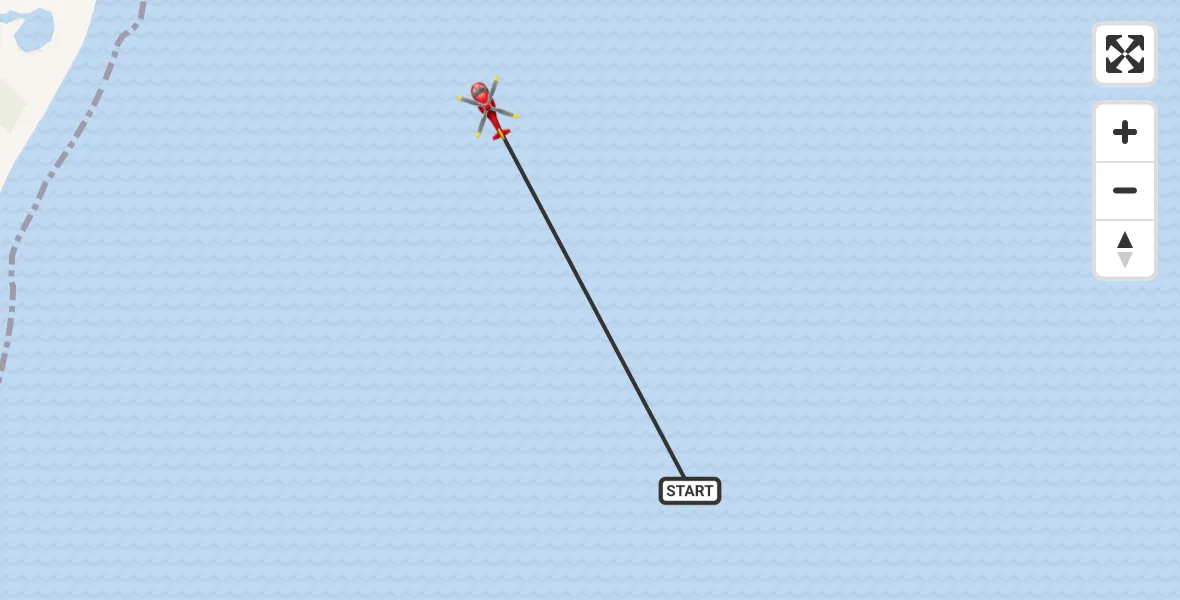 Flight path map showing Air Ambulance Helicopter route from Inner Seas to Inner Seas